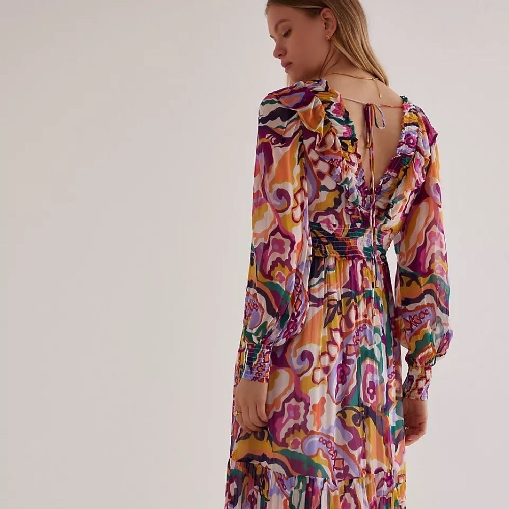 NWT Anthropologie Odetta Ruffled V-Neck Dress XXS - Picture 9 of 9